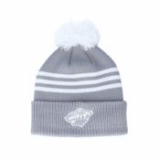 Adidas - NHL Grå pom Beanie - Minnesota Wild 3-Stripe Cuffed Grey Pom @ Hatstore