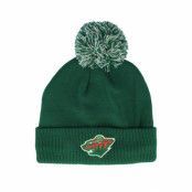 Adidas - NHL Grön pom Beanie - Minnesota Wild NHL Cuff Beanie Dark Green Pom @ Hatstore