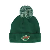 Adidas - NHL Grön pom Beanie - Minnesota Wild NHL Cuff Beanie Dark Green Pom @ Hatstore