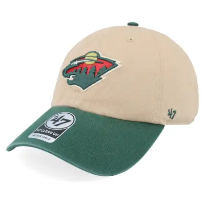 47 Brand - NHL Beige unconstructed Keps - Minnesota Wild NHL Tone 47 Clean Up Khaki/Green Dad Cap @ Hatstore