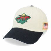 American Needle - NHL Vit unconstructed Keps - Minnesota Wild United Slouch Ivory/Black Dad Cap @ Hatstore