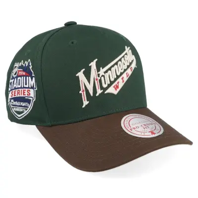 Mitchell&Ness - NHL Grön adjustable Keps - Hatstore Exclusive x Minnesota Wild Gino Pro Crown Green/Brown A-frame Adjustable @ Hatstore