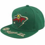 Mitchell&Ness - NHL Grön snapback Keps - Minnesota Wild Vintage Hat Trick Green Snapback @ Hatstore