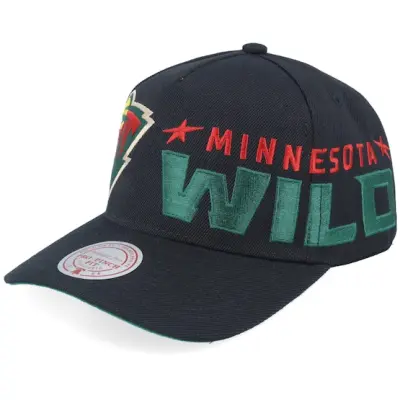 Mitchell&Ness - NHL Svart adjustable Keps - Minnesota Wild Busted Pro Black A-Frame Adjustable @ Hatstore
