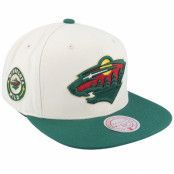 Mitchell&Ness - NHL Vit snapback Keps - Minnesota Wild Vintage Off White/Green Snapback @ Hatstore