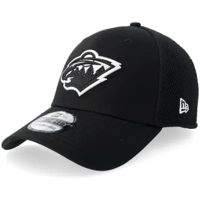New Era - NHL Svart flexfit Keps - Minnesota Wild 39THIRTY Eg Neo Black/White Mesh Flexfit @ Hatstore