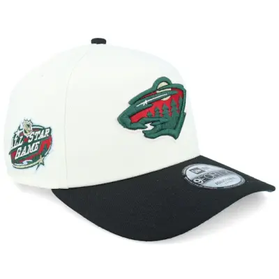 New Era - NHL Vit adjustable Keps - Hatstore Exclusive x Minnesota Wild All Star Game 9FORTY Chome/Black A-Frame Adjustable @ Hatstore
