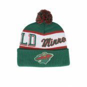 Mitchell&Ness - NHL Grön pom Beanie - Minnesota Wild Block Sweep Knit Green Pom @ Hatstore