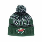 Outerstuff - NHL Grön pom Beanie - Kids Minnesota Wild Puck Pattern Cuffed Green Pom @ Hatstore