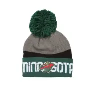 Reebok - NHL Svart pom Beanie - Minnesota Wild Team Pom Knit @ Hatstore