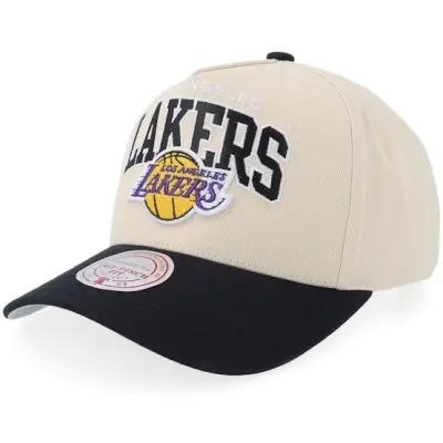 Mitchell&Ness - NBA Beige adjustable Keps - Los Angeles Lakers Pro Crown NHL Sand/Black/Grey A-Frame Adjustable @ Hatstore