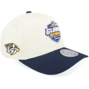 Mitchell&Ness - NHL Beige adjustable Keps - Hatstore Exclusive x Global Series Nashville Vs Penguins Natural/Navy A-frame Adjustable @ Hatstore