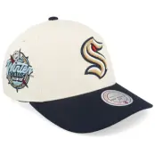 Mitchell&Ness - NHL Beige adjustable Keps - Hatstore Exclusive x Seattle Kraken Pro Crown Sand/Navy A-frame Adjustable @ Hatstore