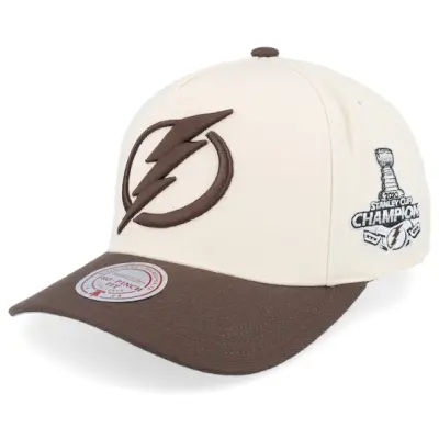 Mitchell&Ness - NHL Beige adjustable Keps - Hatstore Exclusive x Tampa Bay Lightning Pro Crown Natural/Brown A-frame Adjustable @ Hatstore