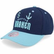 Mitchell&Ness - NHL Blå adjustable Keps - Seattle Kraken All In 2.0 Pro Navy Adjustable @ Hatstore