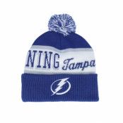 Mitchell&Ness - NHL Blå pom Beanie - Tampa Bay Lightning Block Sweep Pom Knit  Navy Pom @ Hatstore