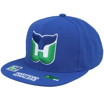 Mitchell&Ness - NHL Blå snapback Keps - Hartford Whalers Vintage Hat Trick Blue Snapback @ Hatstore