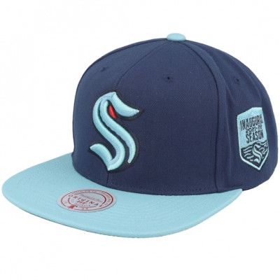 Mitchell&Ness - NHL Blå snapback Keps - Seattle Kraken 2 Tone Side Patch Navy Snapback @ Hatstore