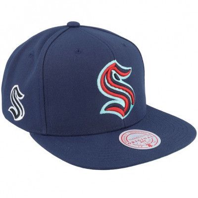 Mitchell&Ness - NHL Blå snapback Keps - Seattle Kraken Alternate Flip Navy Snapback @ Hatstore