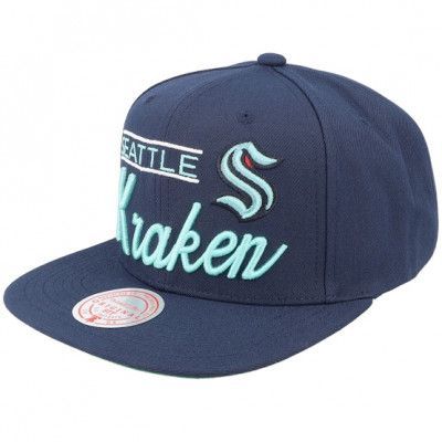 Mitchell&Ness - NHL Blå snapback Keps - Seattle Kraken Retro Lock Up Navy Snapback @ Hatstore