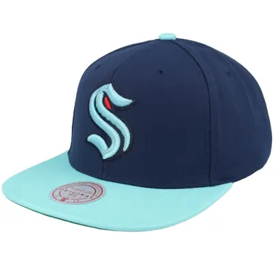 Mitchell&Ness - NHL Blå snapback Keps - Seattle Kraken Team 2 Tone 2.0 Cap Navy/Light Blue Snapback @ Hatstore