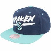 Mitchell&Ness - NHL Blå snapback Keps - Seattle Kraken Transcript Navy/Light Blue Snapback @ Hatstore