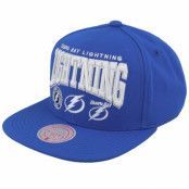 Mitchell&Ness - NHL Blå snapback Keps - Tampa Bay Lightning Champ Stack Navy Snapback @ Hatstore