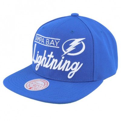 Mitchell&Ness - NHL Blå snapback Keps - Tampa Bay Lightning Retro Lock Up Blue Snapback @ Hatstore