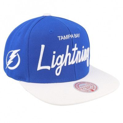 Mitchell&Ness - NHL Blå snapback Keps - Tampa Bay Lightning Vintage Script Blue/White Snapback @ Hatstore