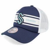 Mitchell&Ness - NHL Blå trucker Keps - Seattle Kraken Sideline Navy/White A-frame Trucker @ Hatstore