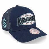 Mitchell&Ness - NHL Blå trucker Keps - Seattle Kraken Team Seal Navy Trucker @ Hatstore