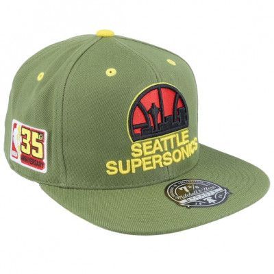 Mitchell&Ness - NHL Grön fitted Keps - Seattle Supersonics Dusty Olive Fitted @ Hatstore
