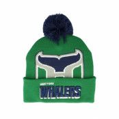 Mitchell&Ness - NHL Grön pom Beanie - Hartford Whalers Punch Out Knit Green Pom @ Hatstore