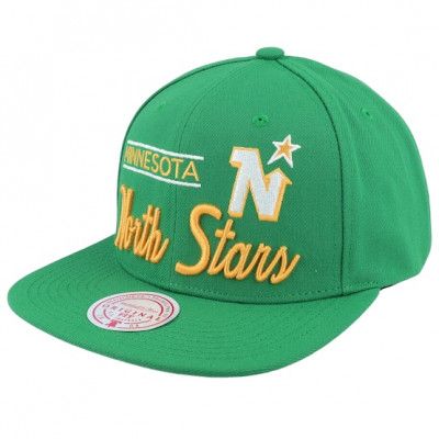 Mitchell&Ness - NHL Grön snapback Keps - Minnesota North Stars Retro Lock Up Green Snapback @ Hatstore