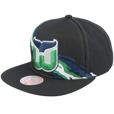 Mitchell&Ness - NHL Svart snapback Keps - Hartford Whalers Vintage Paintbrush Black Snapback @ Hatstore