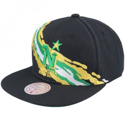 Mitchell&Ness - NHL Svart snapback Keps - Minnesota North Stars Vintage Paintbrush Black Snapback @ Hatstore