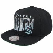 Mitchell&Ness - NHL Svart snapback Keps - Seattle Kraken Line Work Black Snapback @ Hatstore