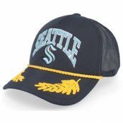 Mitchell&Ness - NHL Svart trucker Keps - Seattle Kraken Gold Leaf Black Trucker @ Hatstore