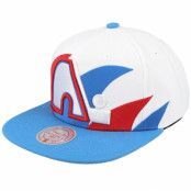 Mitchell&Ness - NHL Vit snapback Keps - Quebec Nordiques Vintage Sharktooth White/Blue Snapback @ Hatstore