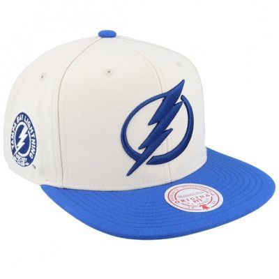 Mitchell&Ness - NHL Vit snapback Keps - Tampa Bay Lightning Vintage Off White/Blue Snapback @ Hatstore