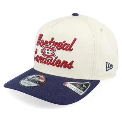 New Era - NHL Vit adjustable Keps - Montreal Canadiens 9FIFTY Chainstitch Chrome White/Navy A-Frame Adjustable @ Hatstore