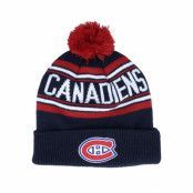 Outerstuff - NHL Blå pom Beanie - Kids Montreal Canadiens Jacquared Knit Pom College Navy @ Hatstore