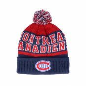 Outerstuff - NHL Blå pom Beanie - Kids Montreal Canadiens Puck Pattern Cuffed Navy/Red Pom @ Hatstore