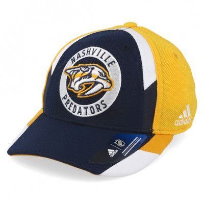 Adidas - NHL Blå flexfit Keps - Nashville Predators Echo Navy/Yellow Flexfit @ Hatstore
