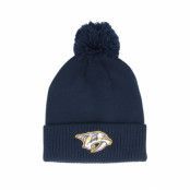 Adidas - NHL Blå pom Beanie - Nashville Predators NHL Cuffed Beanie Navy Blue Pom @ Hatstore