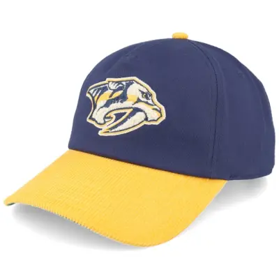 American Needle - NHL Blå adjustable Keps - Nashville Predators Burnett Black/Yellow Corduroy A-Frame Adjustable @ Hatstore