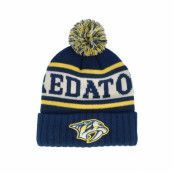 American Needle - NHL Blå pom Beanie - Nashville Predators Pillow Line Knit Navy/Ivory/Gold Pom @ Hatstore