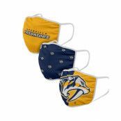 Foco - NHL Blå Mask - Nashville Predators 3-Pack NHL Navy/Yellow Face Mask @ Hatstore