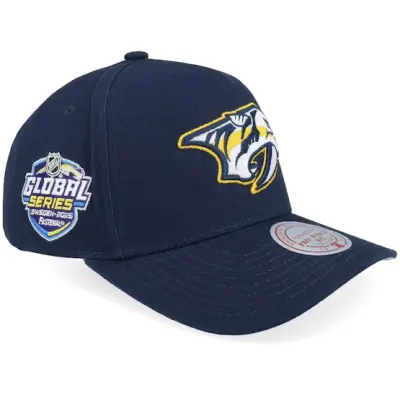 Mitchell&Ness - NHL Blå adjustable Keps - Hatstore Exclusive x Nashville Predators Global Series Navy A-frame Adjustable @ Hatstore