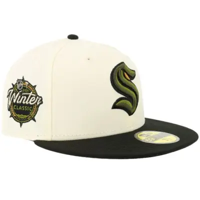 New Era - NHL Beige fitted Keps - Hatstore Exclusive x Seattle Kraken 59FIFTY Chrome/Black Fitted @ Hatstore